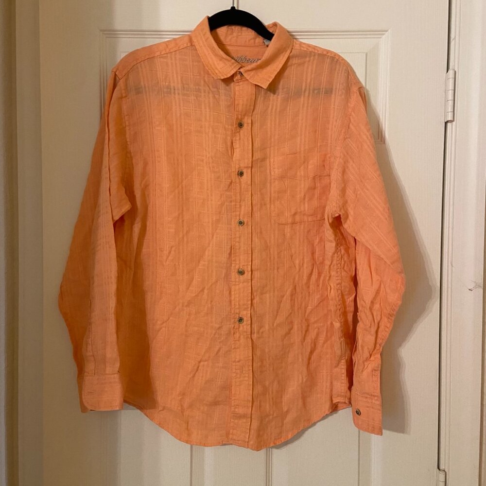 Men's Linen/Cotton Long Sleeve Button Down Shirt